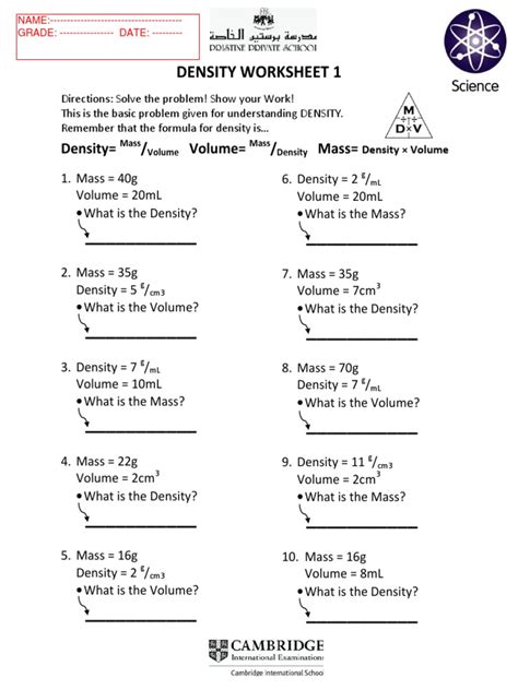 This physical property is often used to identify and classify substances. . Calculating density worksheet pdf